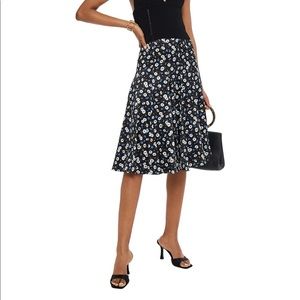 $1,300 Michael Kors floral swing skirt 100% silk designer skirt